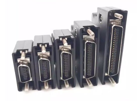 1000V Voltage Rating Servo Motor Connector with Silver/Gold Plated Pins for Panel or Cable Mount SCSI Servo Drive