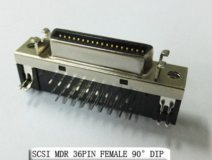 Scsi Mdr 68 Pin 36 Pin Dişi Elektrik Konnektörleri 90 Derece Dip